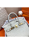 Hermes Birkin 30 Handmade Bag In Beton Ostrich Skin Replica