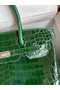 Hermes Birkin 30 Handmade Bag In Malachite Crocodile Niloticus Shiny Skin Replica