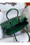 Hermes Birkin 30 Handmade Bag In Malachite Crocodile Niloticus Shiny Skin Replica