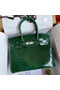 Hermes Birkin 30 Handmade Bag In Malachite Crocodile Niloticus Shiny Skin Replica