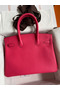 Hermes Birkin 30 Retourne Handmade Bag In Rose Red Clemence Leather Replica