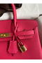Hermes Birkin 30 Retourne Handmade Bag In Rose Red Clemence Leather Replica