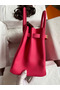Hermes Birkin 30 Retourne Handmade Bag In Rose Red Clemence Leather Replica