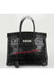 Hermes Birkin 30CM Tote Bags Black Iridescent Croco Leather Silver Replica