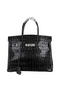 Hermes Birkin 30CM Tote Bags Black Iridescent Croco Leather Silver Replica