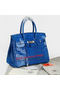 Hermes Birkin 30CM Tote Bags Blue Iridescent Croco Leather Silver Replica