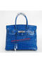 Hermes Birkin 30CM Tote Bags Blue Iridescent Croco Leather Silver Replica