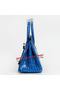 Hermes Birkin 30CM Tote Bags Blue Iridescent Croco Leather Silver Replica