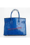 Hermes Birkin 30CM Tote Bags Blue Iridescent Croco Leather Silver Replica