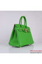 Hermes Birkin 30CM Tote Bags Green Clemence Leather Gold Replica