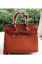 Hermes Birkin 30CM Tote Bags Orange Calfskin Leather BK30 Gold Replica