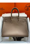 Hermes Birkin 35 Retourne Handmade Bag In Taupe Clemence Leather Replica