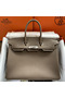 Hermes Birkin 35 Retourne Handmade Bag In Taupe Clemence Leather Replica