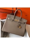 Hermes Birkin 35cm Bag In Gris Tourterelle Clemence Leather GHW Replica