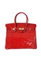 Hermes Birkin 35CM Tote Bag Red Iridescent Croco Leather Gold Replica