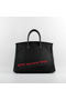 Hermes Birkin 35CM Tote Bags Black Grainy Leather H-35 Silver Replica