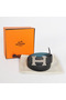 Hermes Bovine Jugular Veins In Blue Belt HR1007B Silver Replica