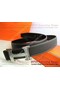 Hermes Calf Leather Diamond Belt HB118 Black Silver Replica