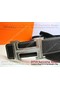 Hermes Calf Leather Diamond Belt HB118 Black Silver Replica