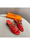 Hermes Celena Sandals 50mm In Red/Brown Calfskin Replica