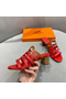 Hermes Celena Sandals 50mm In Red/Brown Calfskin Replica