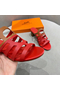 Hermes Celena Sandals 50mm In Red/Brown Calfskin Replica