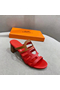 Hermes Celena Sandals 50mm In Red/Brown Calfskin Replica