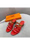 Hermes Celena Sandals 50mm In Red/Brown Calfskin Replica