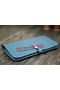 Hermes Compact Passport Holder Original Leather Wallet Blue Replica