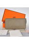 Hermes Evelyn Long Wallet Zip Purse A808 Dark Grey Replica