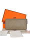 Hermes Evelyn Long Wallet Zip Purse A808 Dark Grey Replica