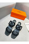 Hermes Figari 55mm Wedge Sandals In Black Nappa Leather Replica