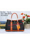 Hermes Garden Party 30cm Tote Bags Grainy Leather Black&Orange Replica