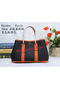 Hermes Garden Party 30cm Tote Bags Grainy Leather Black&Orange Replica