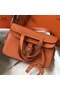 Hermes Halzan 31cm Bag In Orange Clemence Leather Replica
