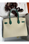 Hermes HSS Birkin 30 Bicolor Bag in Craie and Malachite Epsom Calfskin Replica