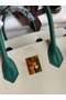 Hermes HSS Birkin 30 Bicolor Bag in Craie and Malachite Epsom Calfskin Replica