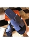 Hermes Izmir Sandals In Blue Matte Niloticus Crocodile Replica