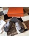 Hermes Izmir Sandals In Grey Epsom Leather Replica