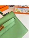 Hermes Kelly 19cm Shoulder Bags Epsom Leather KL19 Gold hardware Avocado Green Replica