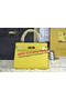 Hermes Kelly 22cm Tote Bag Calfskin Leather Lemon Replica