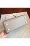 Hermes Kelly 25cm Retourne Handmade Bag In Grey Swift Leather Replica