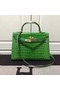 Hermes Kelly 28cm Shoulder Bag Croco Leather K28 Green Replica