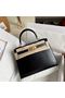 Hermes Kelly 28cm Shoulder Bags Smooth Leather KL28 Black Replica