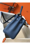 Hermes Kelly 32cm Bag In Blue Agate Clemence Leather GHW Replica