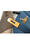 Hermes Kelly 32cm Bag In Blue Agate Clemence Leather GHW Replica