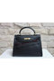 Hermes Kelly 32cm Shoulder Bag Black Saffiano Leather K32 Gold Replica