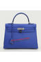 Hermes Kelly 32cm Shoulder Bag Blue Original Leather K32 Silver Replica