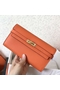 Hermes Kelly Classic Long Wallet In Orange Epsom Leather Replica