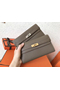 Hermes Kelly Classic Long Wallet In Taupe Epsom Leather Replica